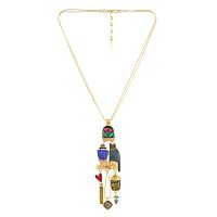 Колье TARATATA, Magic, вискозная нить, лабрадорит, гематит, TT-W25-09114-20M золотистый